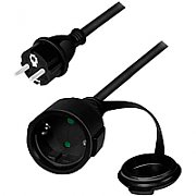 Cablu de alimentare prelungitor, Schuko, 5m, 3x1.5mm2, 250V / 16A, black, Logilink  LPS102  (include TV 0.75 lei)