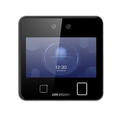 Terminal access control cu face recognition Hikvision DS-K1T331, alerta de purtare a mastilor de protectie pe fata, capacitate pana la maxim 1000 de imagini faciale, 1500 carduri( cu conectare a unui cititor de card extern), 150000 evenimente,  configurare via web client, TCP/IP, suporta ISUP5.0