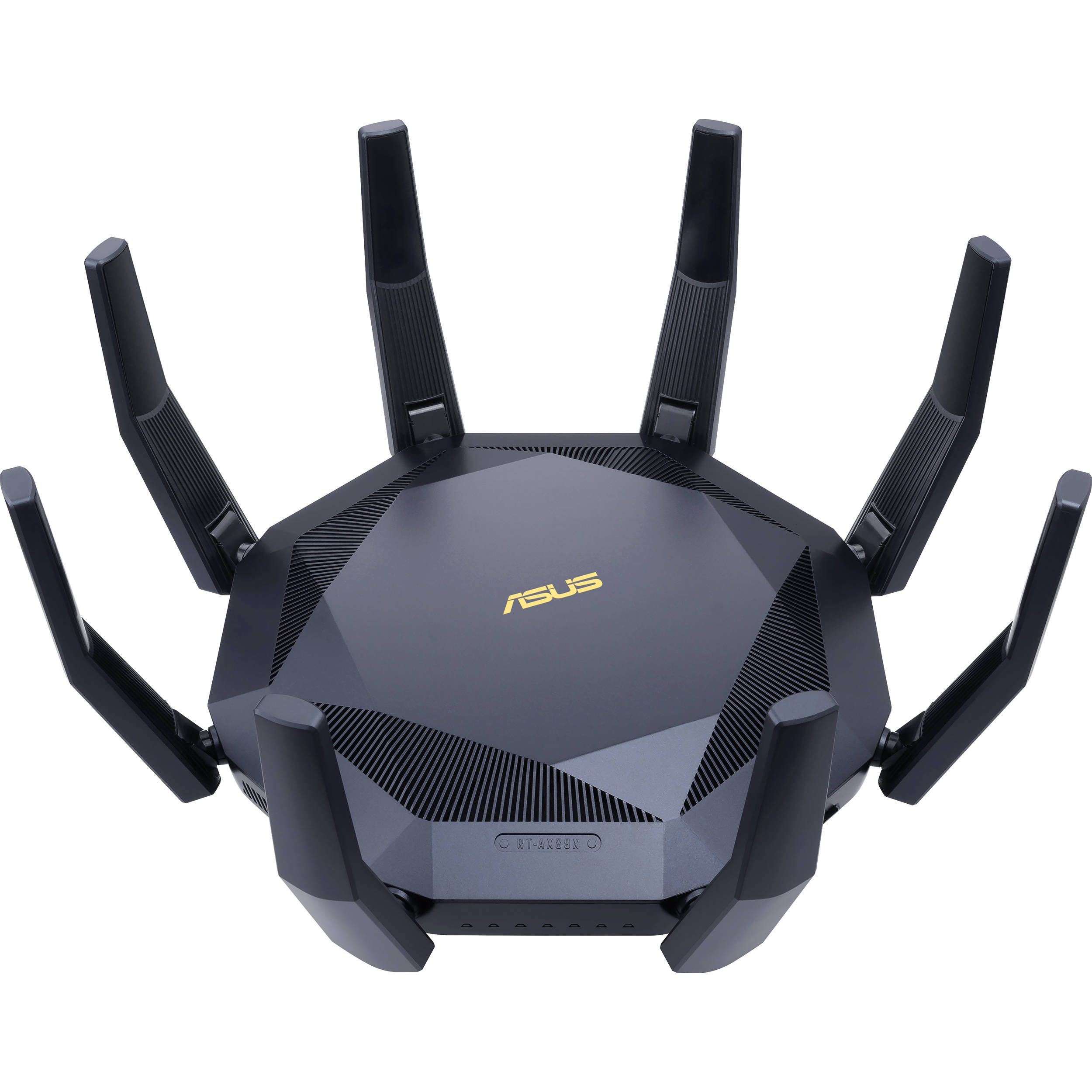 Router Wireless Asus RT-AX89X, 12-stream AX6000 Dual Band WiFi 6, MIMO and OFDMA, Network Standard: IEEE 802.11a, IEEE 802.11b, IEEE 802.11g, WiFi 4 (802.11n), WiFi 5 (802.11ac), WiFi 6 (802.11ax), IPv4, IPv6, External antenna x 8, Transmit/Receive: 2.4 GHz 4 x 4, 5 GHz 8 x 8, 2.2GHz quad-core_1