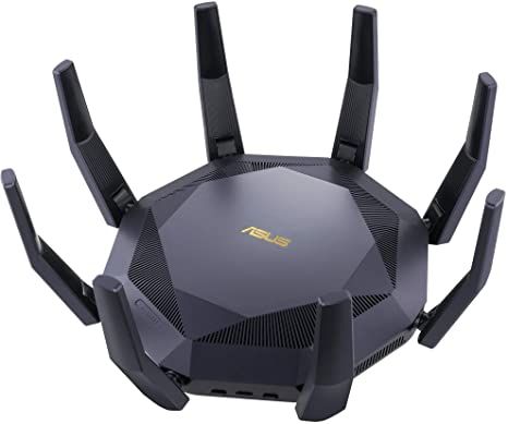 Router Wireless Asus RT-AX89X, 12-stream AX6000 Dual Band WiFi 6, MIMO and OFDMA, Network Standard: IEEE 802.11a, IEEE 802.11b, IEEE 802.11g, WiFi 4 (802.11n), WiFi 5 (802.11ac), WiFi 6 (802.11ax), IPv4, IPv6, External antenna x 8, Transmit/Receive: 2.4 GHz 4 x 4, 5 GHz 8 x 8, 2.2GHz quad-core_2