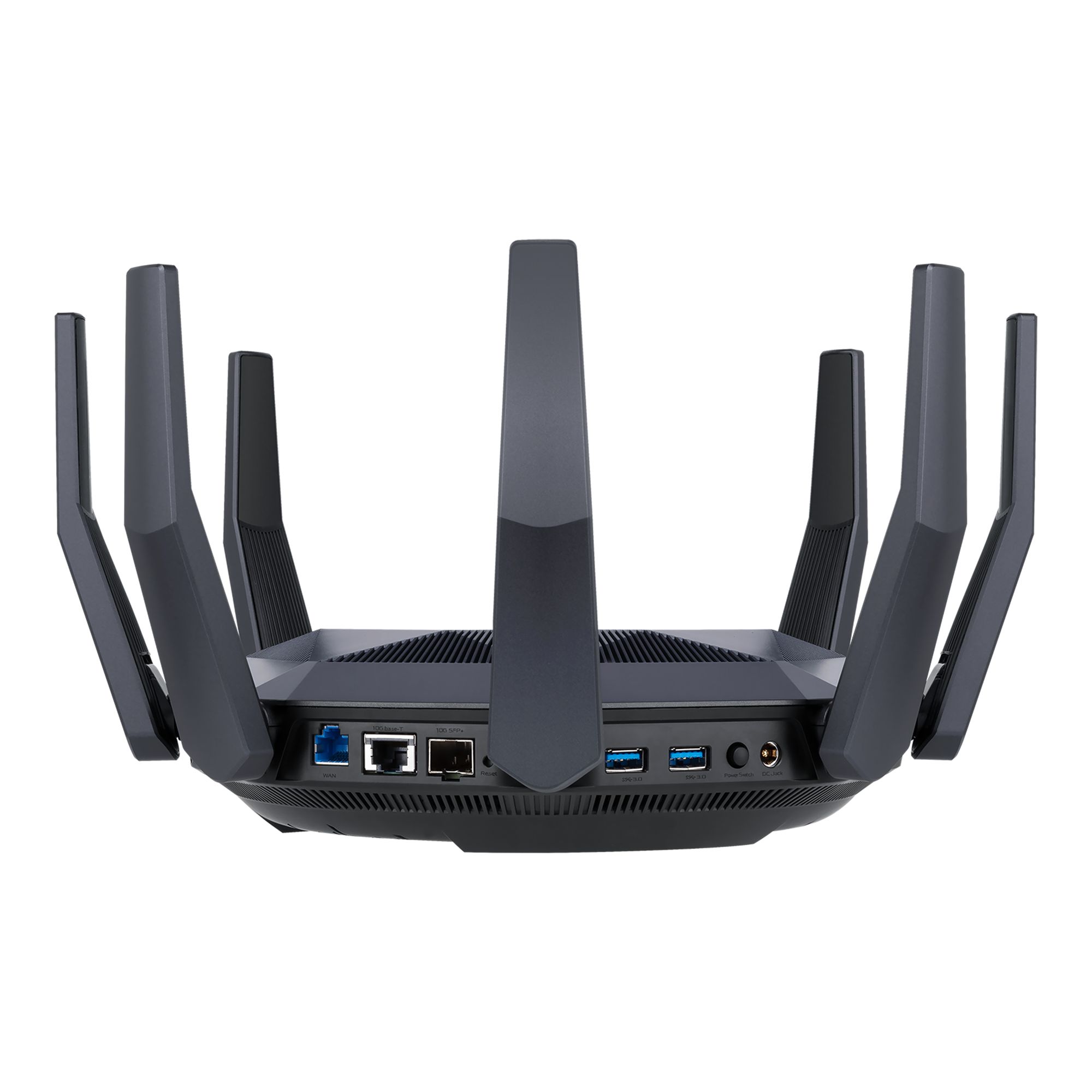 Router Wireless Asus RT-AX89X, 12-stream AX6000 Dual Band WiFi 6, MIMO and OFDMA, Network Standard: IEEE 802.11a, IEEE 802.11b, IEEE 802.11g, WiFi 4 (802.11n), WiFi 5 (802.11ac), WiFi 6 (802.11ax), IPv4, IPv6, External antenna x 8, Transmit/Receive: 2.4 GHz 4 x 4, 5 GHz 8 x 8, 2.2GHz quad-core_3