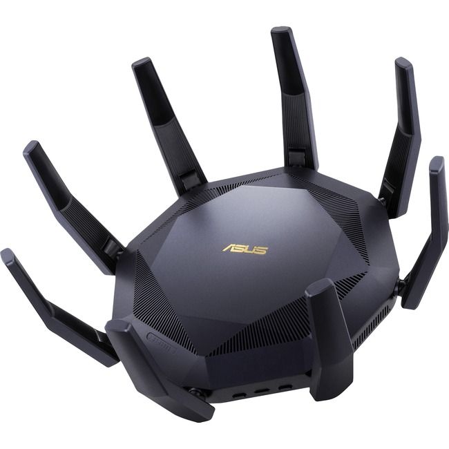 Router Wireless Asus RT-AX89X, 12-stream AX6000 Dual Band WiFi 6, MIMO and OFDMA, Network Standard: IEEE 802.11a, IEEE 802.11b, IEEE 802.11g, WiFi 4 (802.11n), WiFi 5 (802.11ac), WiFi 6 (802.11ax), IPv4, IPv6, External antenna x 8, Transmit/Receive: 2.4 GHz 4 x 4, 5 GHz 8 x 8, 2.2GHz quad-core_4
