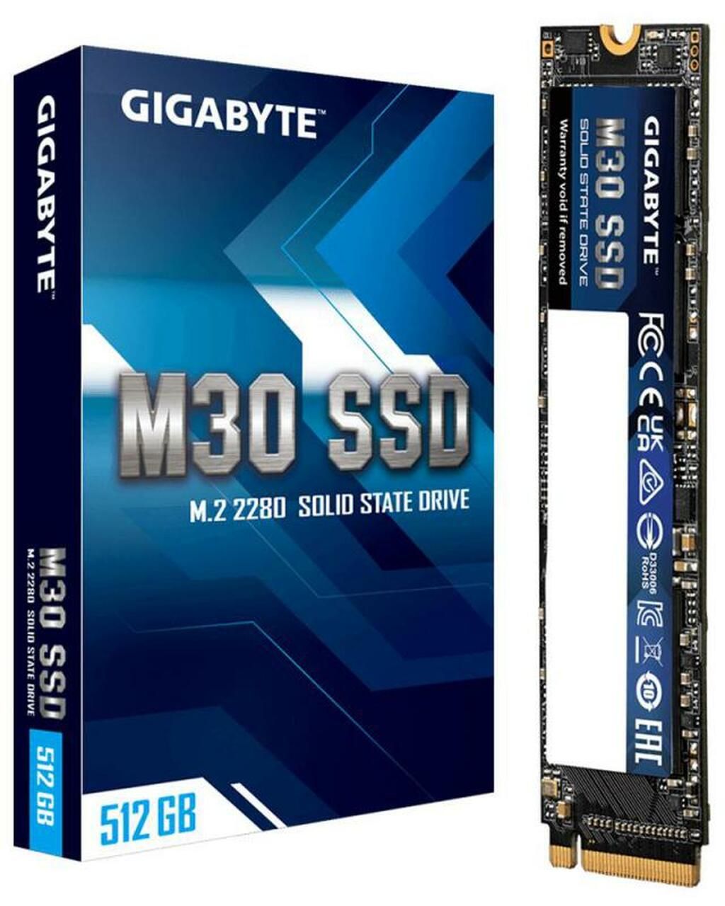 Gigabyte GIGABYTE M30 SSD 512GB, M.2 2280, PCIe 3.0x4, NVMe 1.3, read Up to 3500 MB/s, write Up to 2600 MB/s