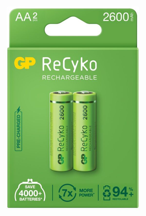 Acumulatori GP Batteries, ReCyko 2600mAh AA (LR6) 1.2V NiMH, paper box 2 buc. 
