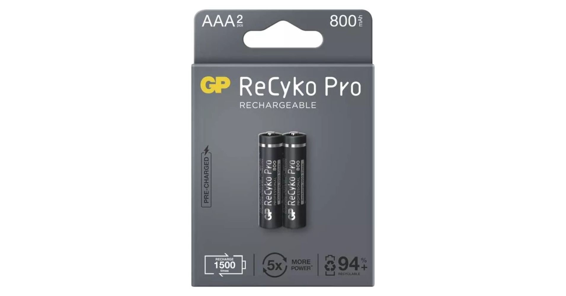 Acumulatori GP Batteries, ReCyko Pro 850mAh AAA (R03) 1.2V NiMH, paper box 2 buc. 