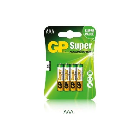 Baterie GP Batteries, Super Alcalina AAA (LR03) 1.5V alcalina, blister 4 buc. 