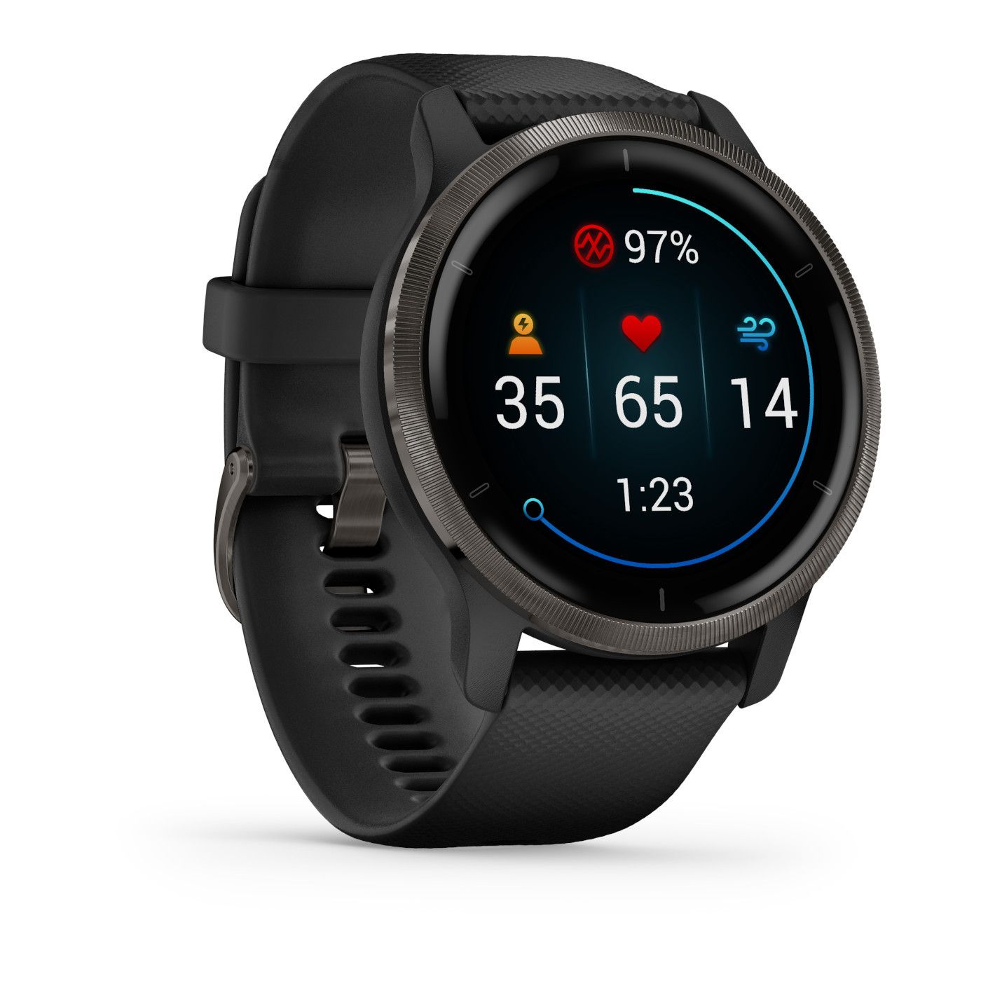 Ceas Smartwatch Garmin Venu 2, GPS, Black Slate_1