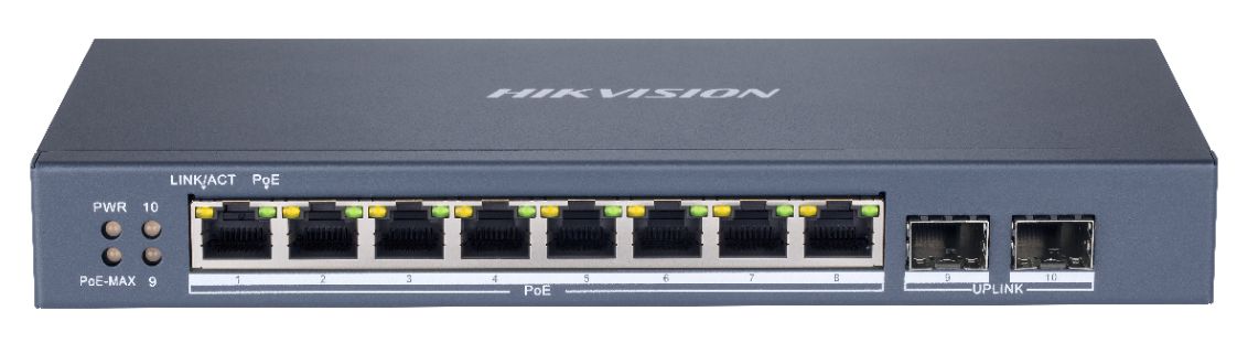 Switch Hikvision DS-3E1510P-SI, 8 porturi 10 / 100 / 1000 MBs