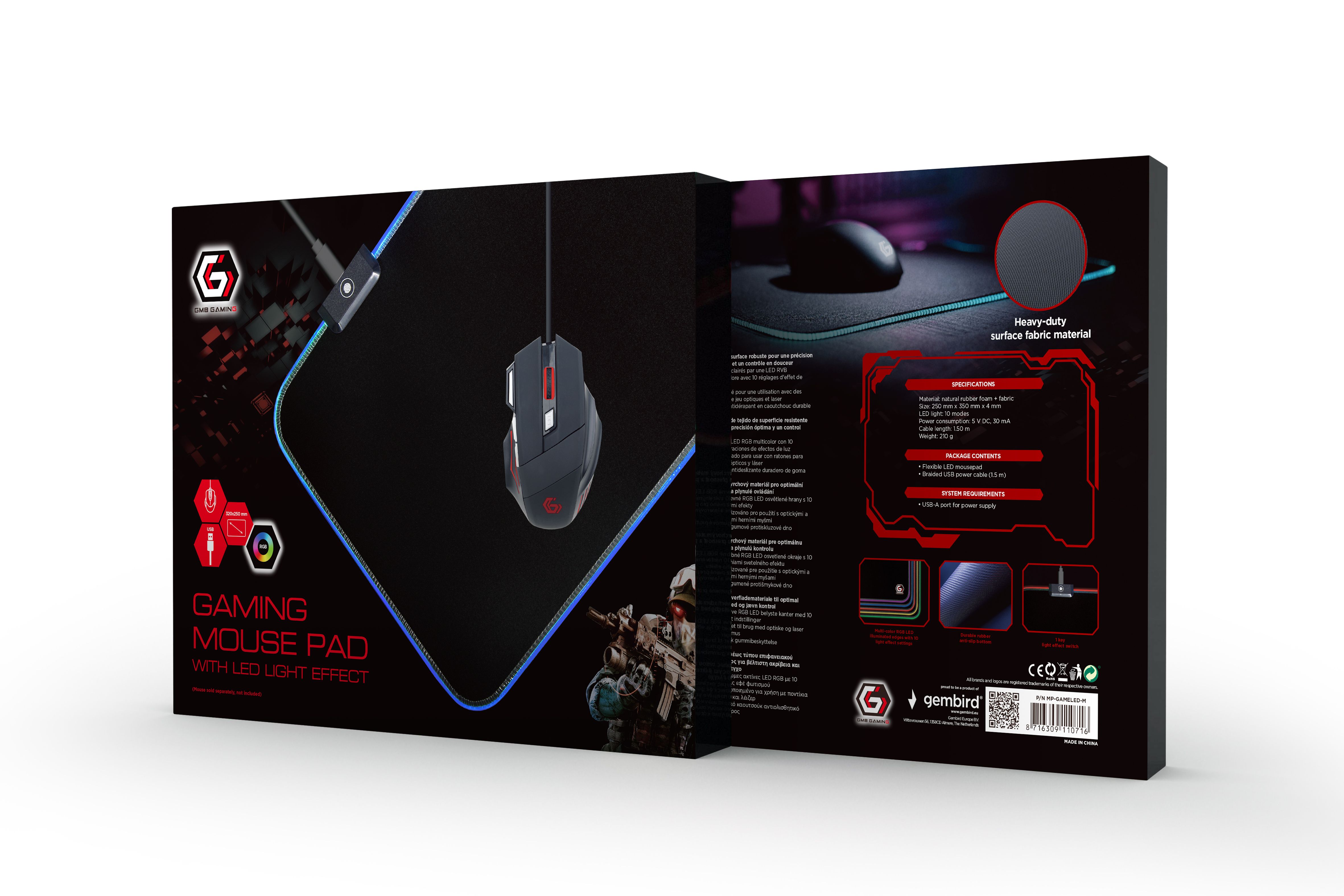 GEMBIRD MP-GAMELED-M Gaming mouse pad with LED light effect M-size 250x350mm_2