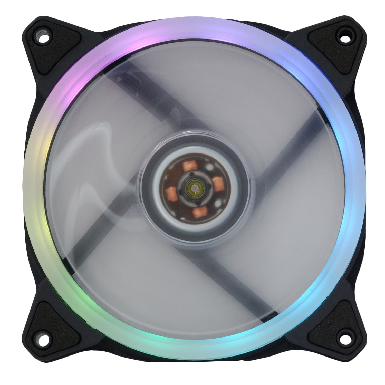 VENTILATOR SPACER PC Silent 120x120x25 mm ARGB light cu diferite setari ale jocului de culori, posibilitate conectare fan hub, Hydraulic Bearing, 39CFM, conector 3-pin  SPFC-120-3P-RGB 