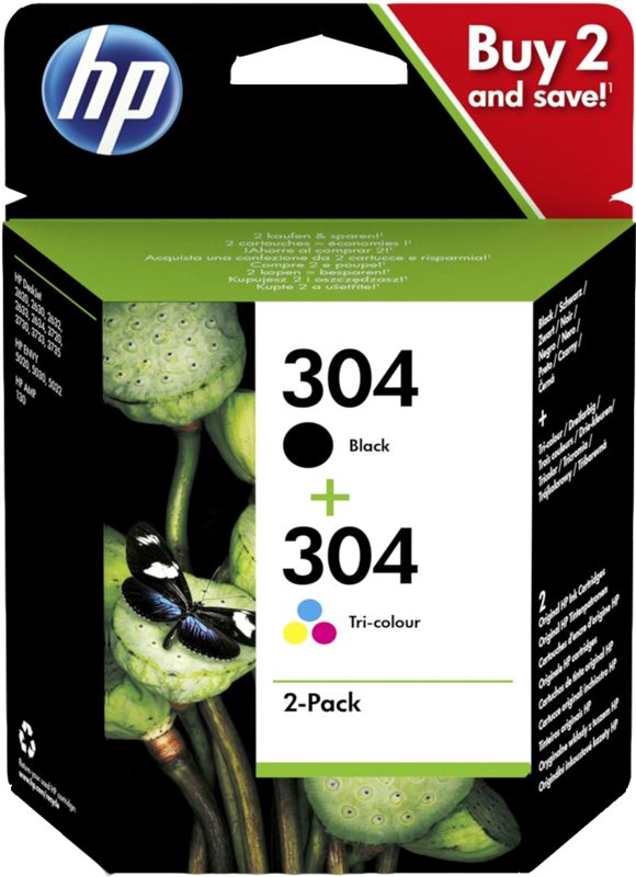 HP 304 2-Pack Black/Tri-color Original Ink Cartridges_1