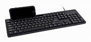 GEMBIRD Multimedia keyboard with phone stand black US-layout KB-UM-108