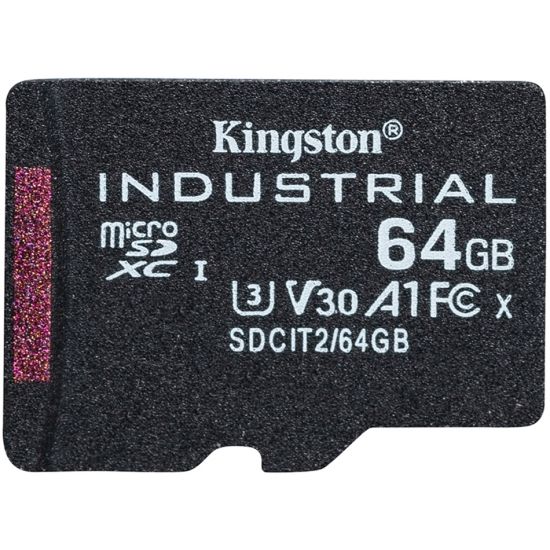 KINGSTON 64GB microSDXC Industrial C10 A1 pSLC Card + SD Adapter