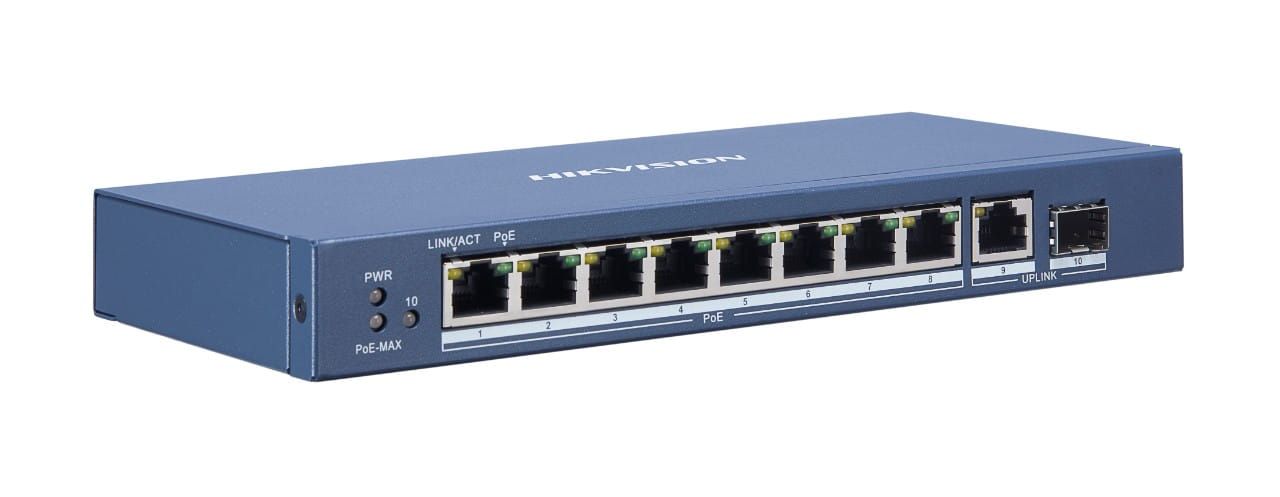 Switch Hikvision DS-3E0510P-E/M, 8-port, PoE