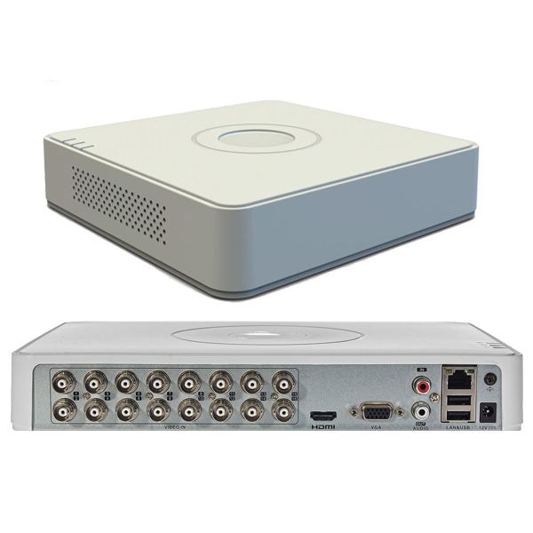 DVR TURBO HD 16 canale Hikvision DS-7116HGHI-K1(S)(C) 2MP inregistrare 16 canale audio si video over coaxial, pentru camere TurboHD cu audio over coaxial compresie H.265 Pro+/H.265 Pro/H.265 inregistrare: 1080p lite/720p lite/WD1/4CIF/VGA@15 fps CIF@25 fps, inregistreaza pana la 18 camere IP la