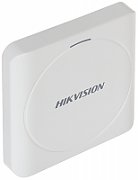 Cititor card Hikvision DS-K1801M, citeste carduri RFID Mifare, distanta citire: 50mm, comunicare: Wiegand 26/34 protocol, indicator LED de stare si alimentare alimentare: 12VDC, IP65, dimensiuni: 87 × 87 × 13.3mm