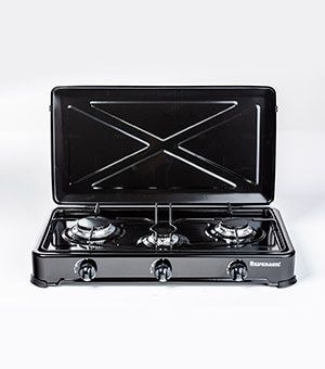 Ravanson K-03TB Black, White Countertop 60 cm Gas 3 zone(s)