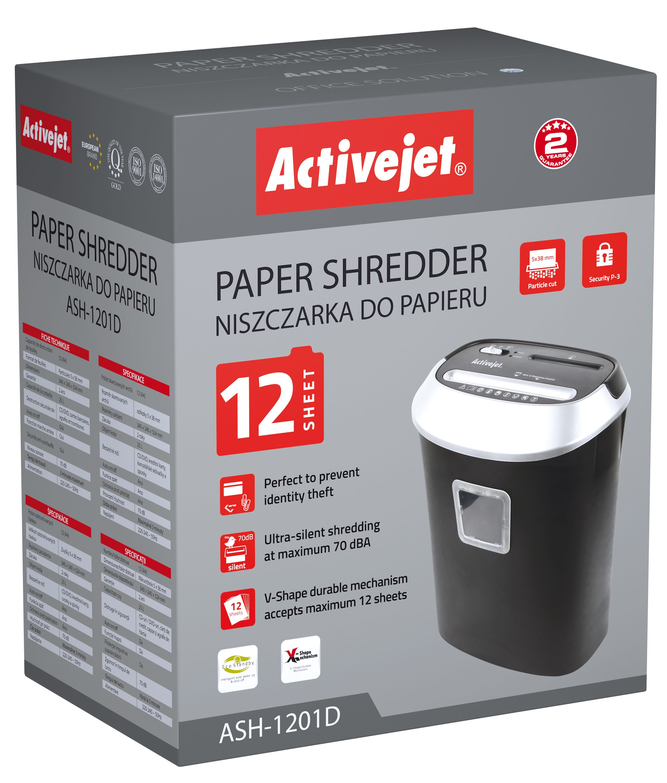 Activejet ASH-1201D paper and documents shredder_2