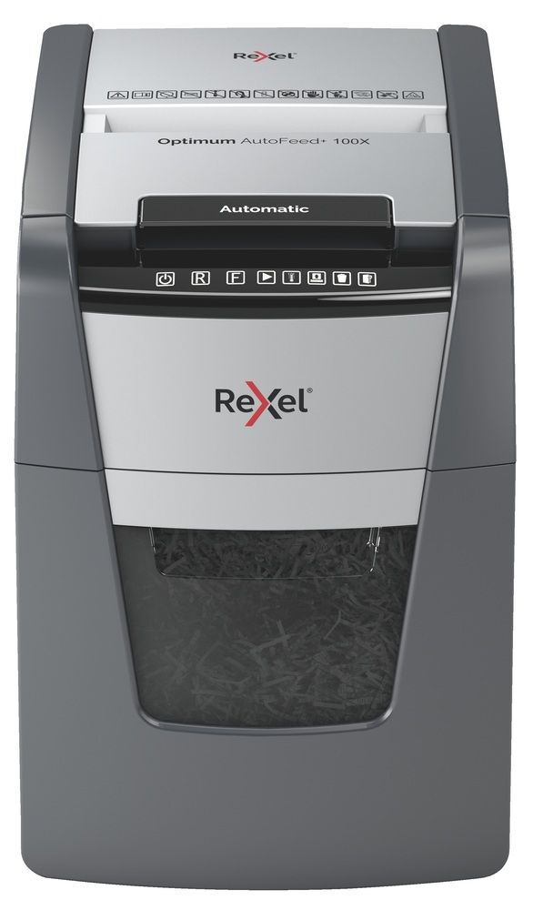 Rexel AutoFeed+ 100X automatic shredder, P-4, cuts confetti cut (4x28mm), 100 sheets, 34 litre bin_2