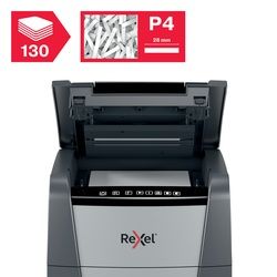 Rexel AutoFeed+ 130X automatic shredder, P-4, cuts confetti cut (4x28mm), 130 sheets, 44 litre bin_12