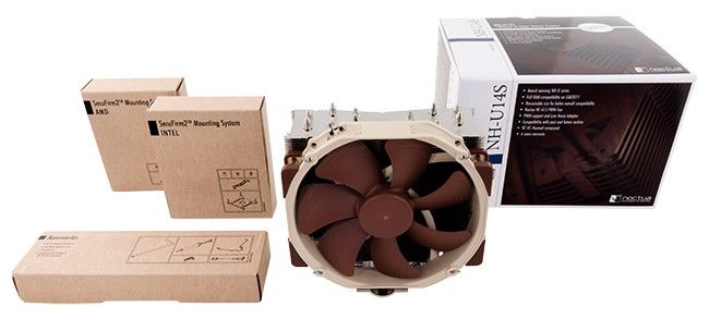 Noctua NH-U14S computer cooling component Processor Cooler 12 cm Brown, Stainless steel_4