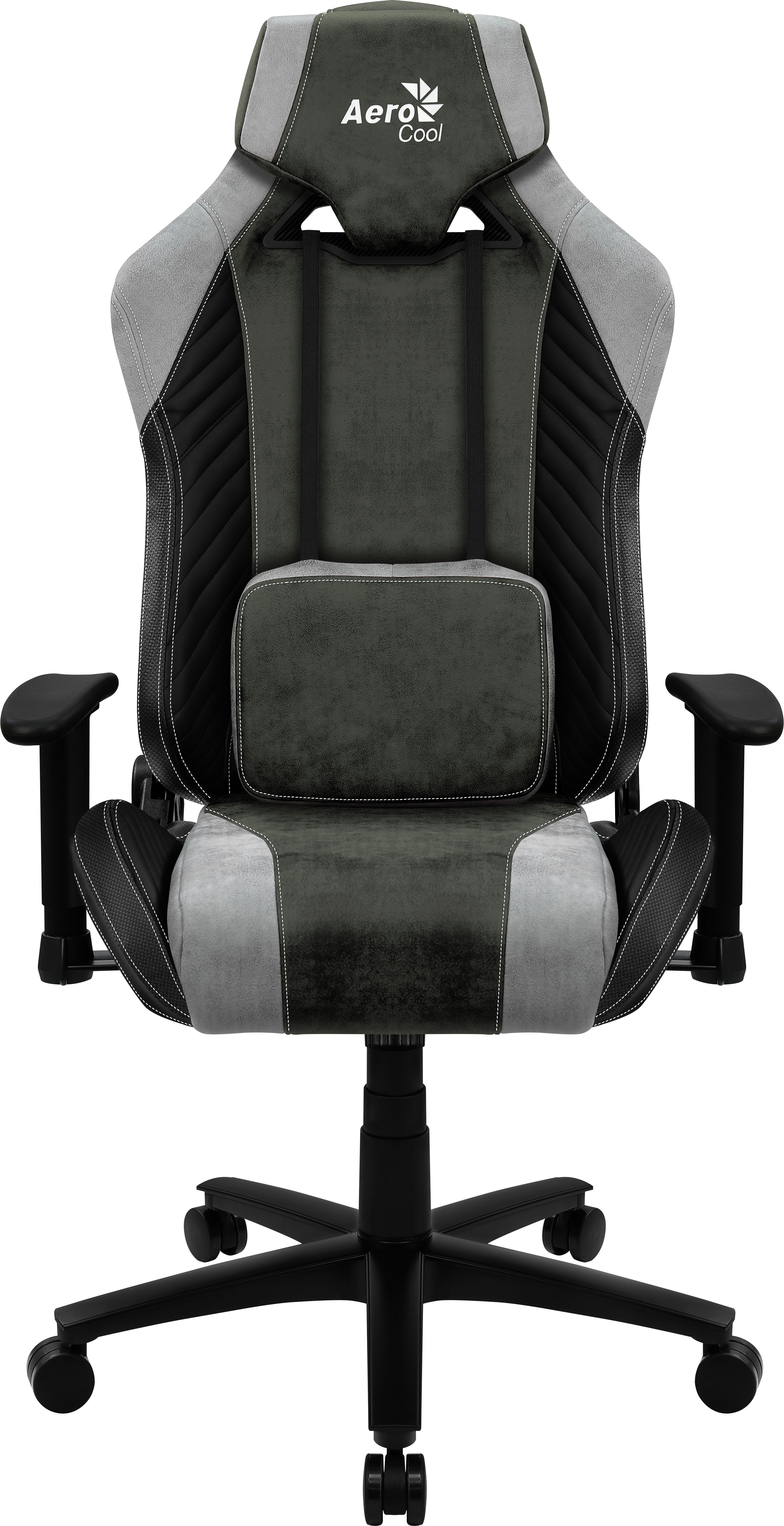Aerocool BARON AeroSuede Universal gaming chair Green, Grey_1