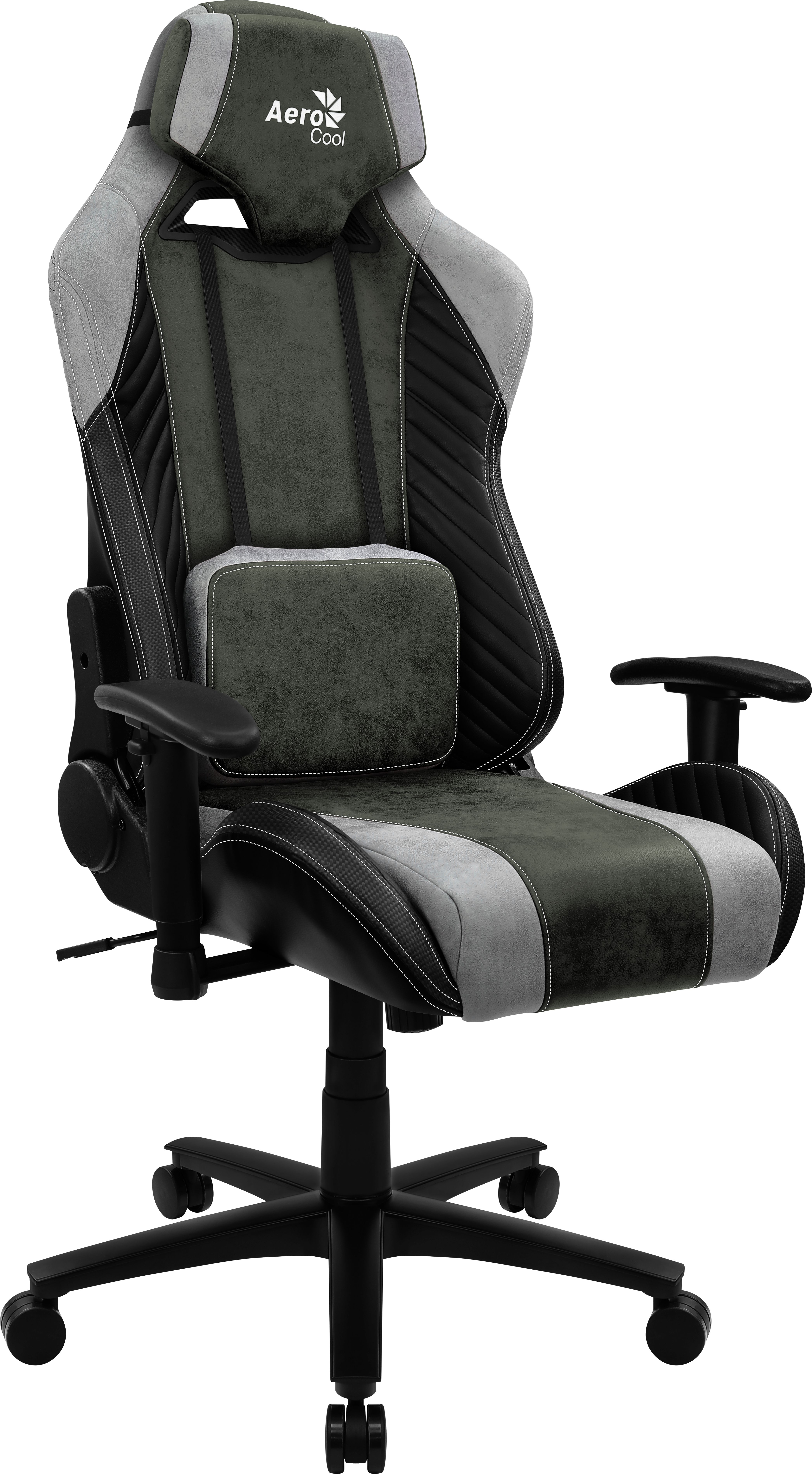 Aerocool BARON AeroSuede Universal gaming chair Green, Grey_2