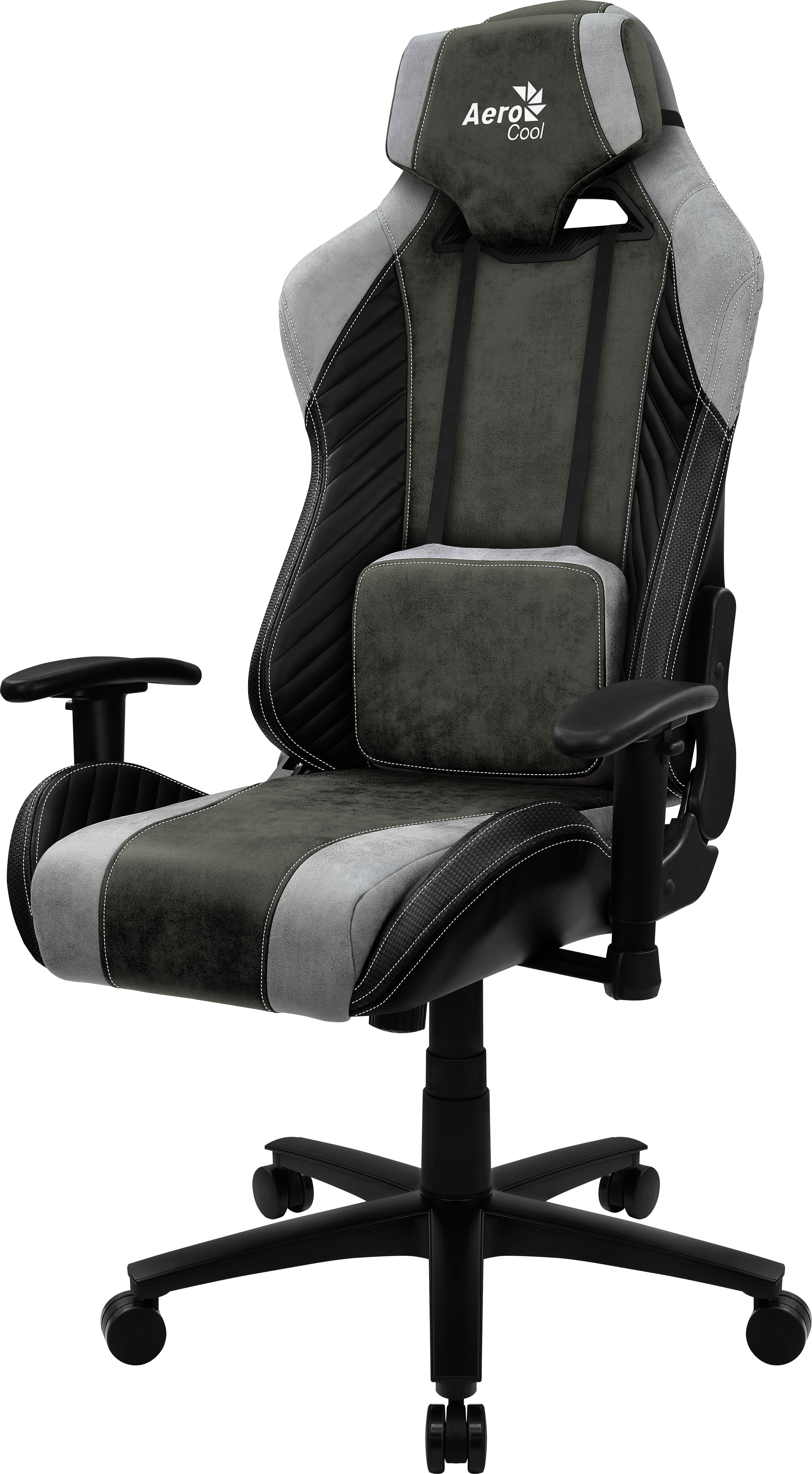 Aerocool BARON AeroSuede Universal gaming chair Green, Grey_3