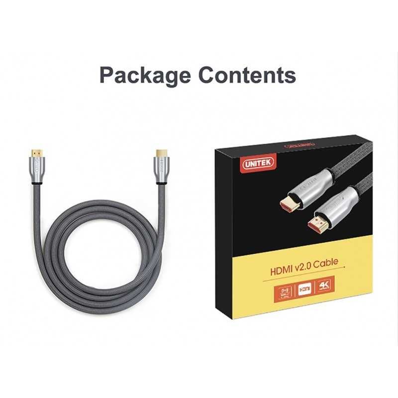 UNITEK Y-C139RGY HDMI cable 3 m HDMI Type A (Standard) Silver, Zinc