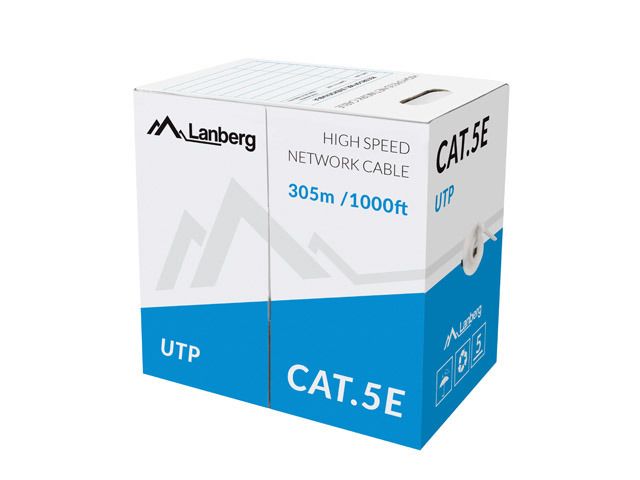 LANBERG CABLE UTP CAT.5E 305M CU WIRE GRAY