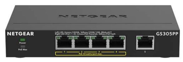 Netgear GS305PP Unmanaged Gigabit Ethernet (10/100/1000) Power over Ethernet (PoE) Black_2