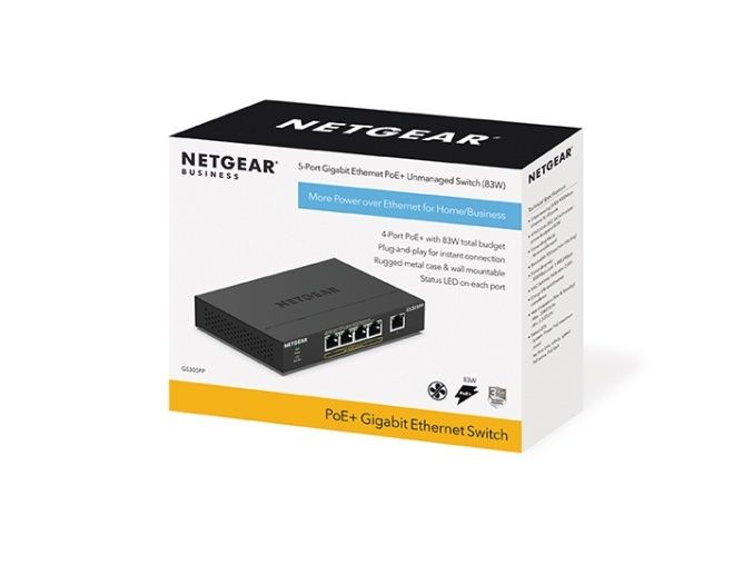 Netgear GS305PP Unmanaged Gigabit Ethernet (10/100/1000) Power over Ethernet (PoE) Black_6