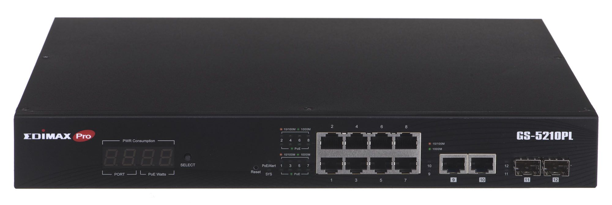 Switch EDIMAX GS-5210PL  (VLAN 12-Port Gigabit PoE+ Long Range Web Smart 2x Gigabit RJ45 and 2x SFP Ports)_4