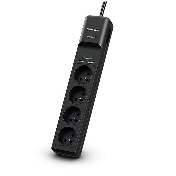 CyberPower Tracer III P0420SUD0-FR surge protector Black 4 AC outlet(s) 200 - 250 V 1.8 m_1