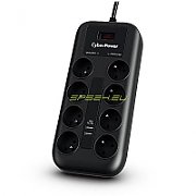 CyberPower Tracer III P0820SUF0-FR surge protector Black 8 AC outlet(s) 200 - 250 V 1.8 m