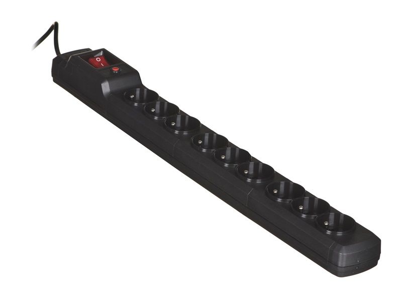 Activejet ACJ COMBO 9GN 3M black power strip with cord