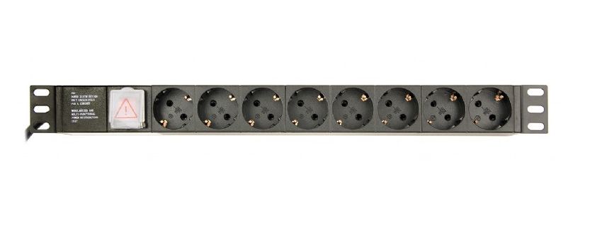 Gembird EG-PDU-014-C14 power distribution unit (PDU) 8 AC outlet(s) 1U Black