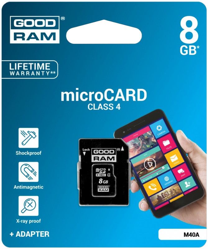 Goodram M40A memory card 8 GB MicroSDHC Class 4 UHS-I_3