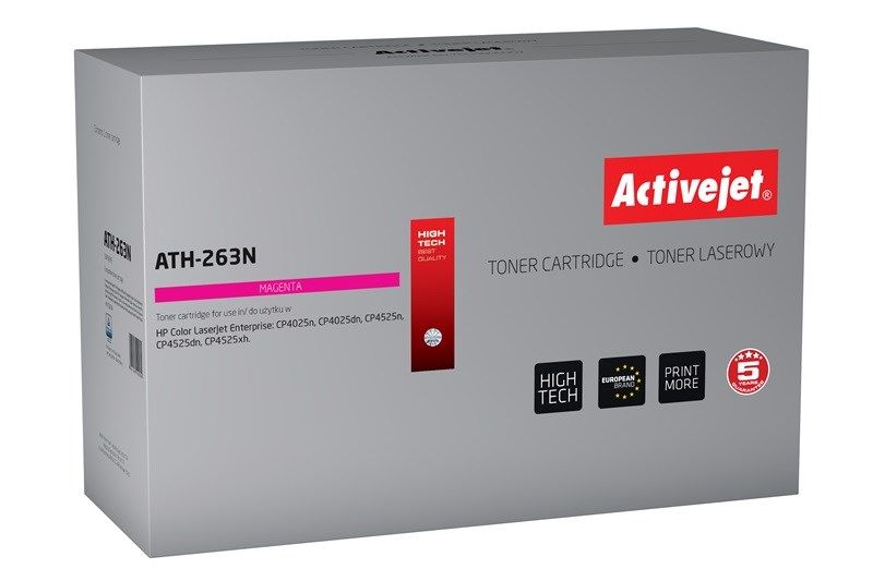 Activejet ATH-263N toner for HP printer HP CE263A replacement Supreme 11000 pages magenta