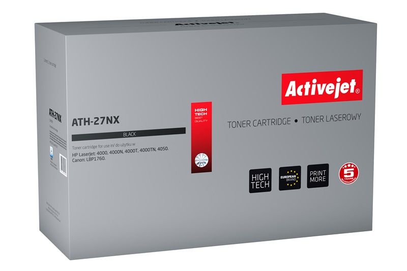 Activejet ATH-27NX toner for HP printer HP 27X C4127X, Canon EP-52 replacement Supreme 11300 pages black
