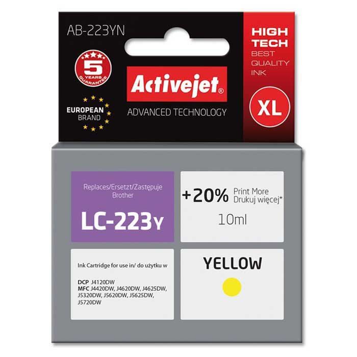 Cartus cerneala Activejet AB-223YN ,Galben ,10 ml (compatibil cu Brother AB-223YN) 