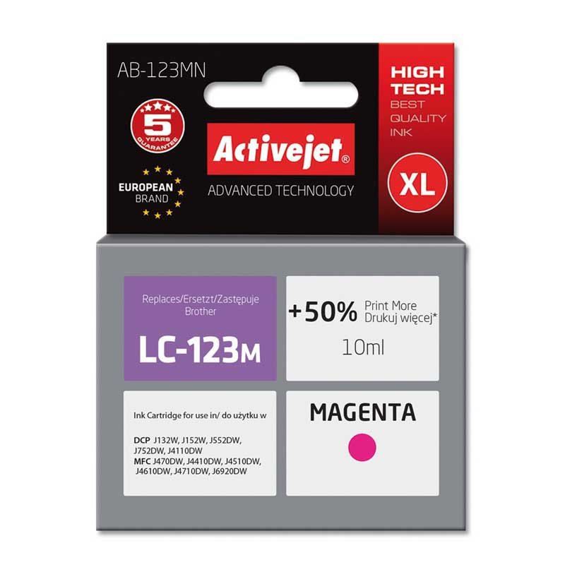 Cartus cerneala Activejet AB-123MN ,Magenta ,10 ml (compatibil cu Brother AB-123MN) 