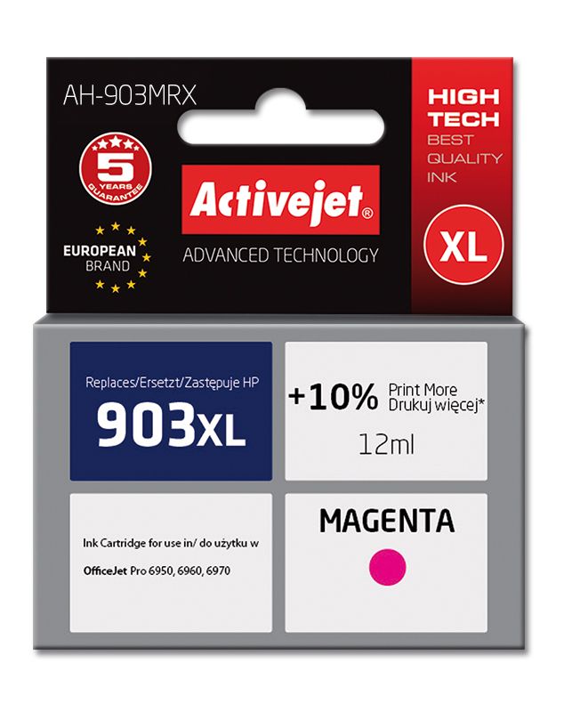 Cartus cerneala Activejet AH-903MRX ,Magenta ,12 ml (compatibil cu HP AH-903MRX) 