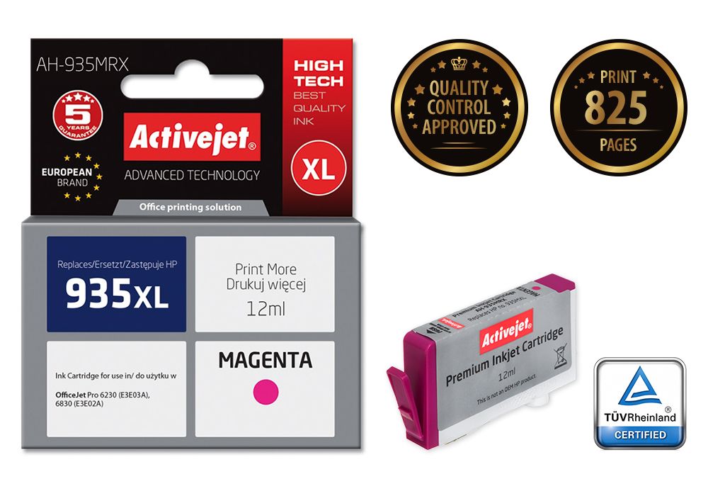 Activejet AH-935MRX ink for HP printer; HP 935XL C2P25AE replacement; Premium; 12 ml; magenta_2