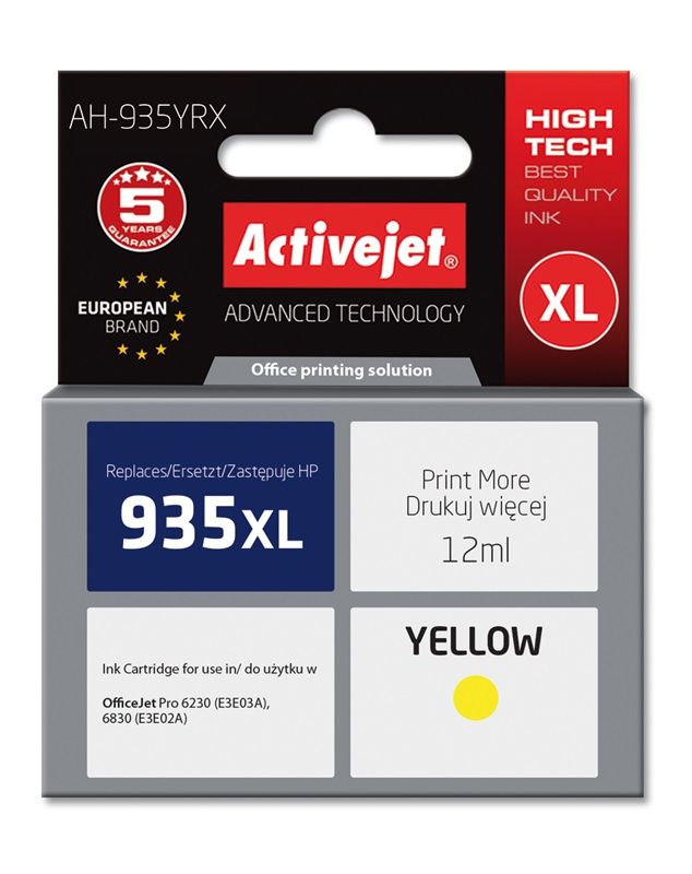 Cartus cerneala Activejet AH-935YRX ,Galben ,12 ml (compatibil cu HP AH-935YRX) 