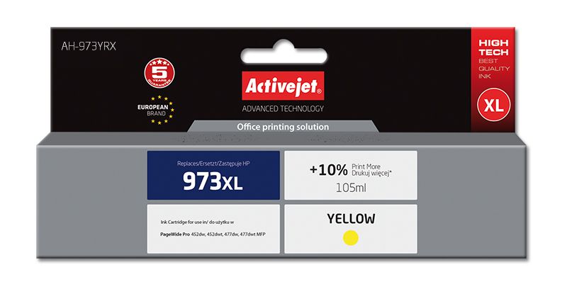 Cartus cerneala Activejet AH-973YRX ,Galben ,105 ml (compatibil cu HP AH-973YRX)