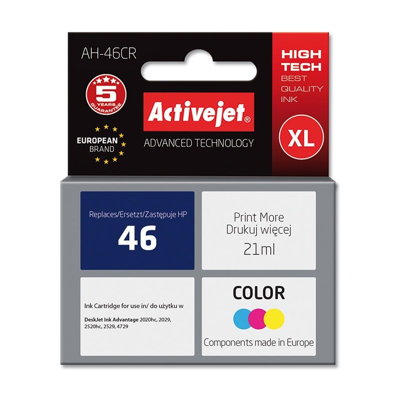 Activejet AH-46CR ink for HP printer HP 46 CZ638AA replacement Premium 21 ml color
