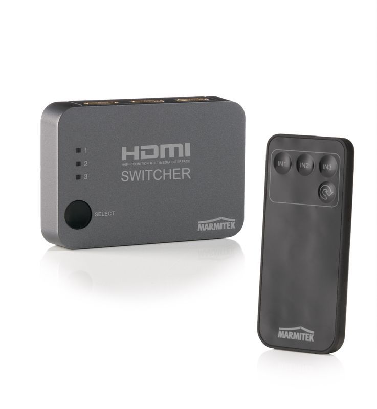 Switch HDMI Marmitek Connect 310 UHD 2.0, cu telecomanda si IR, 3 intrari, 4K@60Hz 4:4:4, 08365_1
