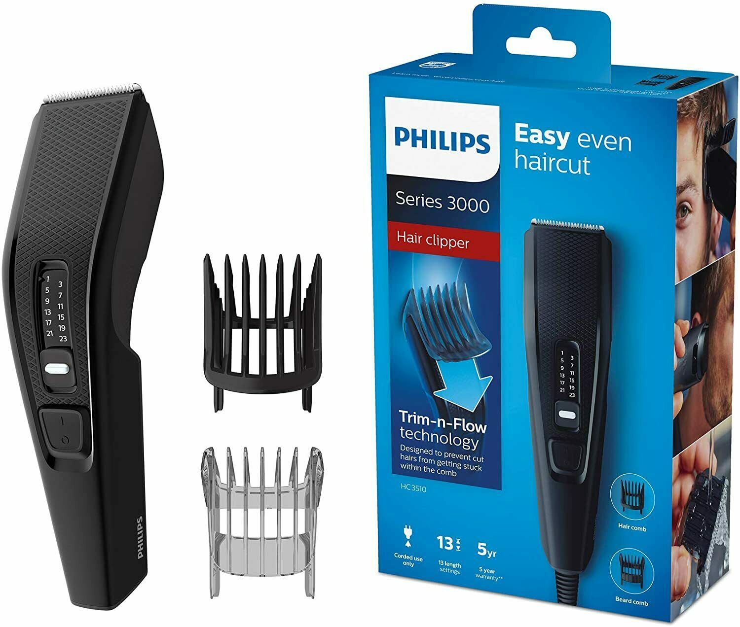 Philips HAIRCLIPPER Series 3000 HC3510/15 hair trimmers/clipper Black