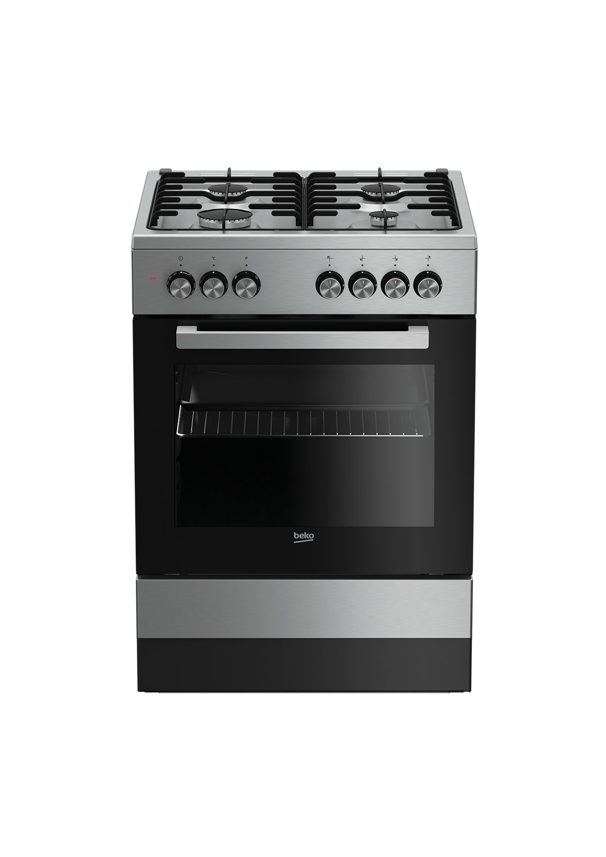 Beko FSE62120DX cooker Freestanding cooker Black,Grey Gas A